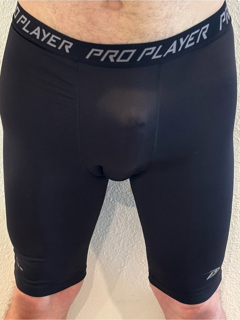 Pro Player Black Athletic Compression Shorts with Logo Waistband